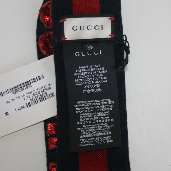 Gucci Guccification Sequin Web Headband - Picture 2 of 6
